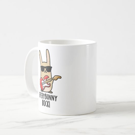 Mug Chaque Lapin Rock Drôle Animal Rabbit Pun (Devant gauche)