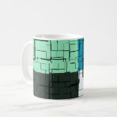 Mug Charbon blanc Turquoise vert Aqua bleu Motif moder (Devant gauche)