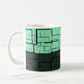 Mug Charbon blanc Turquoise vert Aqua bleu Motif moder (Gauche)