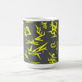 Mug Charcoal Grey Et Jaune Art Abstrait Funky (Centre)