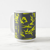 Mug Charcoal Grey Et Jaune Art Abstrait Funky (Devant gauche)