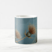 Mug Chardon Doré Bleu Canard Texture Élégance (Centre)