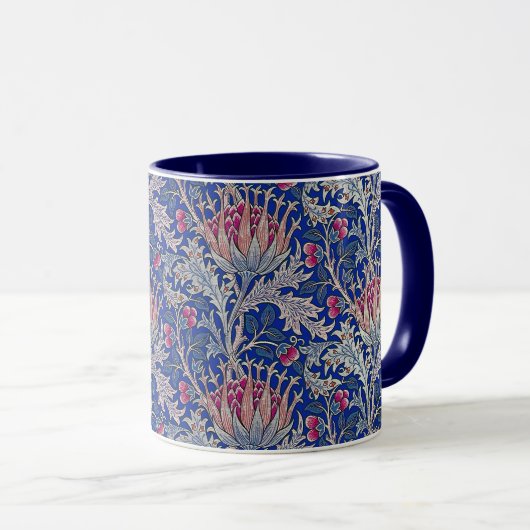 Mug chardon rose bleu (Devant droit)