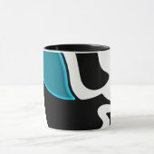Mug Charge de profondeur : noir, blanc et bleu Abstrai (Centre)