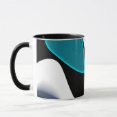 Mug Charge de profondeur : noir, blanc et bleu Abstrai (Gauche)