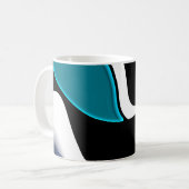 Mug Charge de profondeur : noir, blanc et bleu Abstrai (Devant gauche)