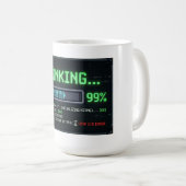Mug Chargement à 99 % drôle ordinateur rétro D (Devant droit)