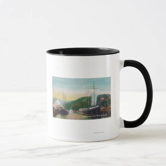 Mug Chargement du bois sur la scène des goélettes (Droite)