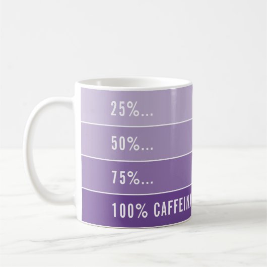 Mug CHARGEMENT DU CAFÉ... ombre 100% caffiné violet (Gauche)
