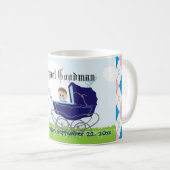 Mug Chariot bleu vintage mignon de bébé (Devant droit)