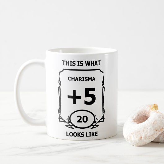 Mug Charisme de Donjons et Dragons (Avec donut)