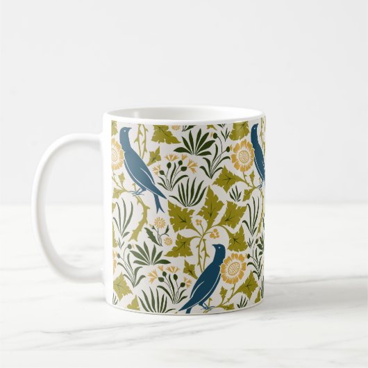 Mug Charles Voysey Parmi les Feuilles avec les oiseaux (Gauche)