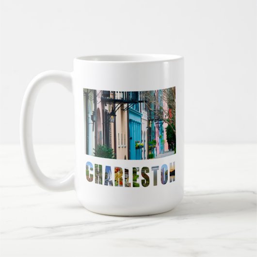 Mug Charleston Caroline du Sud Maisons Rainbow Row (Gauche)