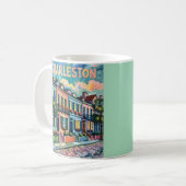 Mug Charleston Rainbow Row SC Colorful Van Gogh Retro (Devant gauche)