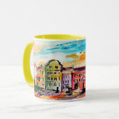 Mug Charleston South Carolina Rainbow Row Whimsical (Devant gauche)