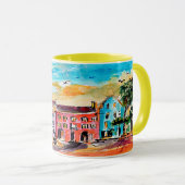 Mug Charleston South Carolina Rainbow Row Whimsical (Devant droit)