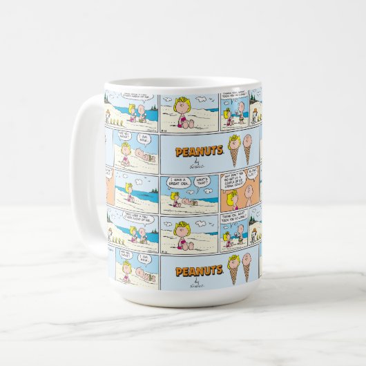 Mug Charlie Brown & Glace Sally À La Plage (Devant gauche)