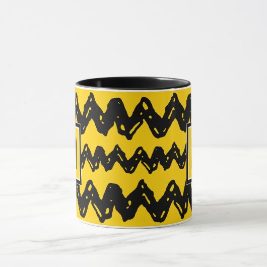 Mug Charlie Brown Zig Zag Motif | Ajouter votre monogr (Centre)