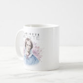 Mug Charlotte Bronte Portrait de Richmond avec Fleurs (Devant gauche)