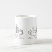 Mug Charlotte, Caroline du Nord Stylisé Skyline (Centre)