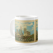 Mug Charlotte North Carolina Vintage Travel (Devant gauche)