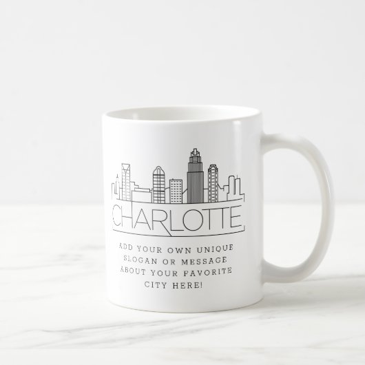 Mug Charlotte Stylisée Skyline | Slogan personnalisé (Droite)
