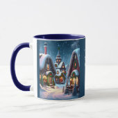 Mug Charmant village de Noël enneigé, citation de Noël (Gauche)
