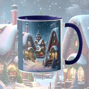 Mug Charmant village de Noël enneigé, citation de Noël
