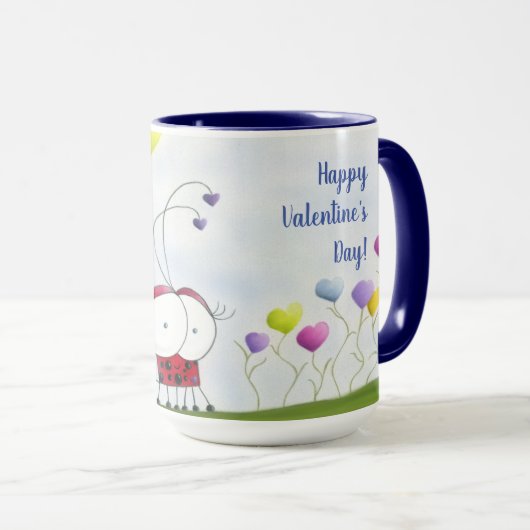 Mug Charmante coccinelle aux ballons colorés (Devant droit)