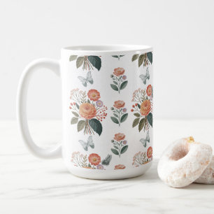 Mug Charme à fleurs avec ailes de papillon