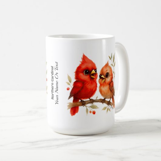 Mug Charme Cardinal du Nord (Devant droit)