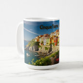 Mug Charme côtier Cinque Terre Italie Aquarelle | (Devant gauche)