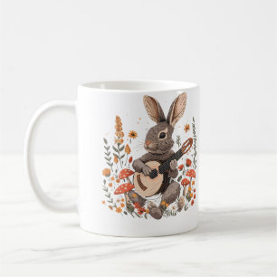 Mug Charme Cottagecore Lapin Mignon Jouant du Banjo