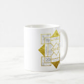 Mug Charme de feuille d'or de marbre d'anniversaire de (Devant droit)