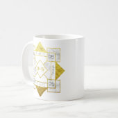 Mug Charme de feuille d'or de marbre d'anniversaire de (Devant gauche)