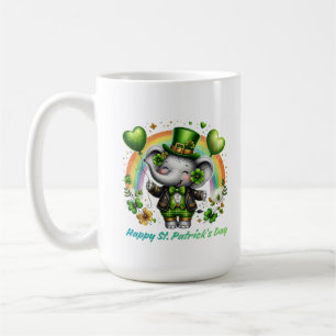 Mug Charme de l'éléphant arc-en-ciel chanceux
