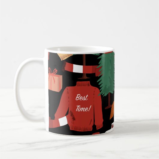 Mug Charme de Noël : Jouer Motif Festif. (Gauche)