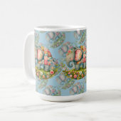 Mug Charme de Prairie Florale à l'Éléphant Patchwork (Devant gauche)