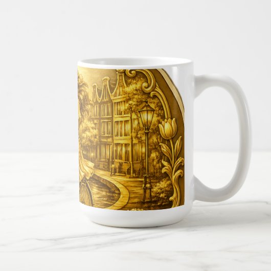 Mug Charme des ponts arqués d'Amsterdam en or (Droite)