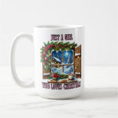 Mug Charme d'une fenêtre de Noël cosy en hiver (Gauche)