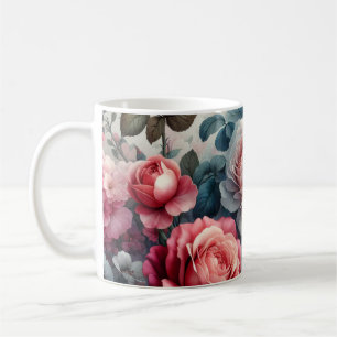 Mug Charme floral de la rose intemporelle