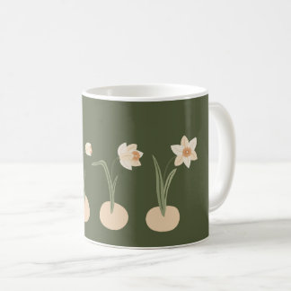 Mug Charme floral minimaliste Vert naturel personnalis