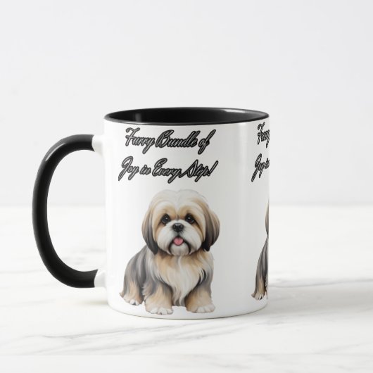 Mug Charme fluide : Brown clair, gris et blanc (Gauche)