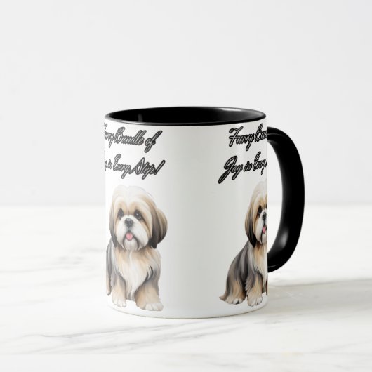 Mug Charme fluide : Brown clair, gris et blanc (Devant droit)