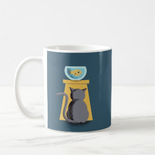 Mug Charme Joli Chat Playful Poisson Amusant Nature Ar