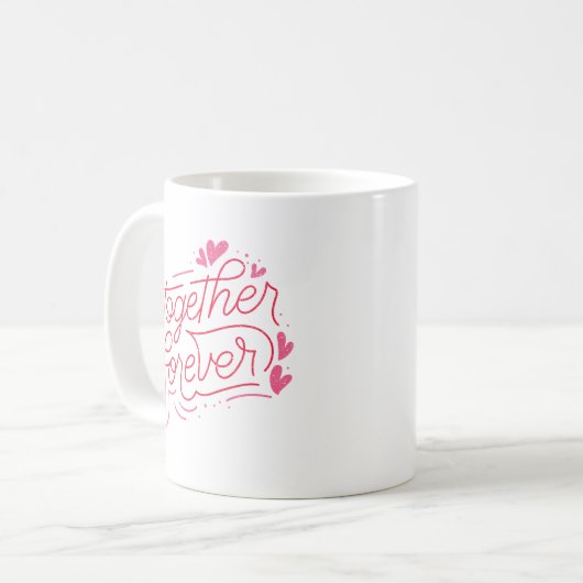 Mug Charme Simple Ensemble Rose Romantique à jamais (Devant gauche)