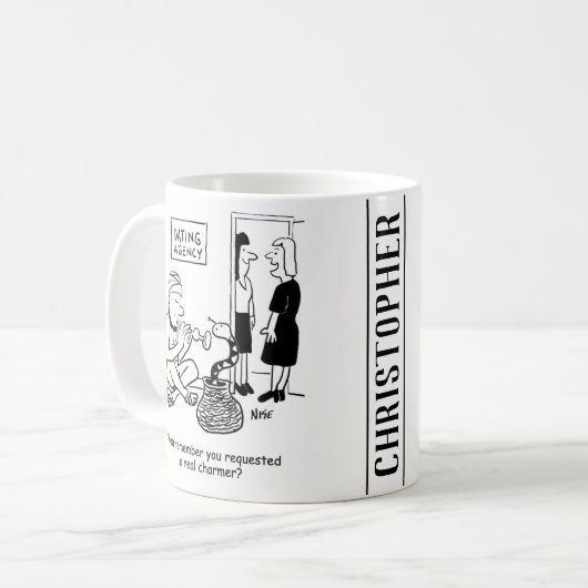 Mug Charmeur de serpent à l'agence de rencontres (Devant gauche)