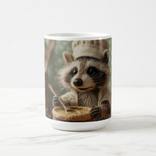 Mug Charming and Cute Raccoon Chef Stirring a Bowl