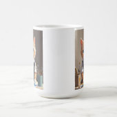 Mug Charming Ginger Cat Artiste avec pinceaux mignonne (Centre)