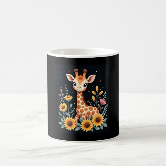 Mug Charming Giraffe Surrounded By Flowers Long Sleeve (Centre)